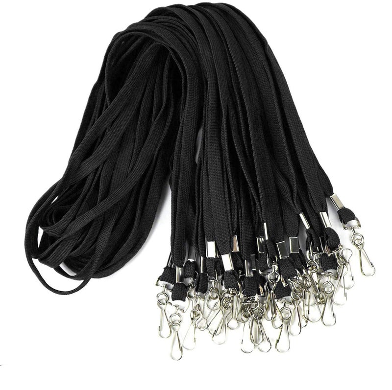 Ollain Badge Lanyards Flat Lanyard Swivel Hooks Durably Neck Bulk lanyards with Clip 100 Pack - Image 1